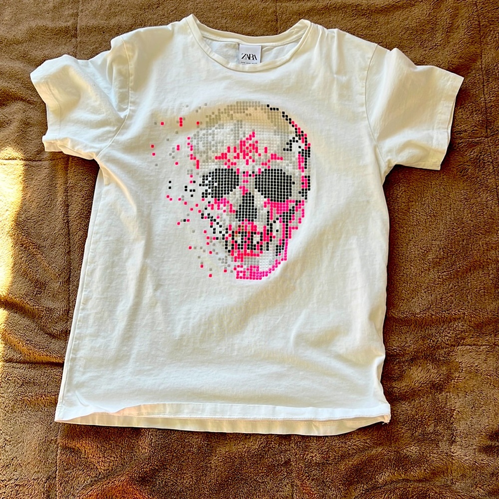 Zara man skull t shirt
